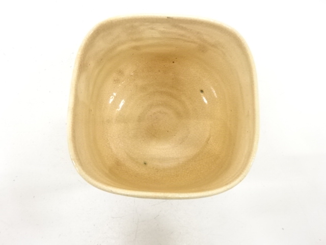  萩焼　坂高麗左衛門造　四方形　建水